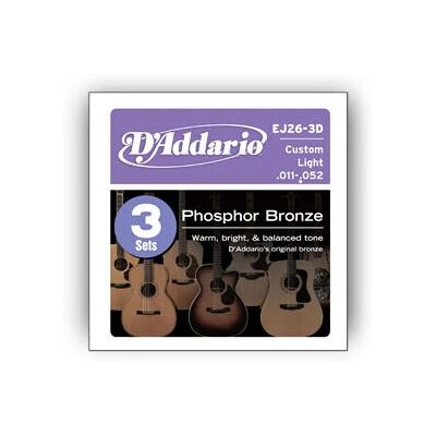D'Addario EJ26-3D Phosphor Bronze Saiten - 3er Pack D'Addario EJ26-3D Phosphor Bronze Saiten - 3er Pack