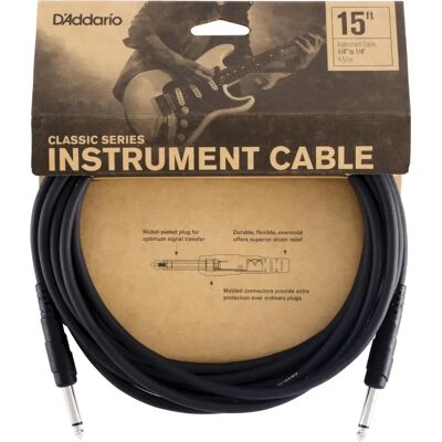 Kabel na kytaru D'Addario Planet Waves PW-CGT-15 - Černé - 4,5m Kabel na kytaru D'Addario Planet Waves PW-CGT-15 - Černé - 4,5m
