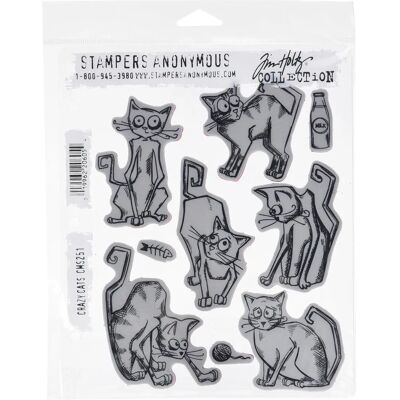 Stampers Anonymous AGW Crazy Cats - Rubber Stamp Set Stampers Anonymous AGW Crazy Cats - Rubber Stamp Set