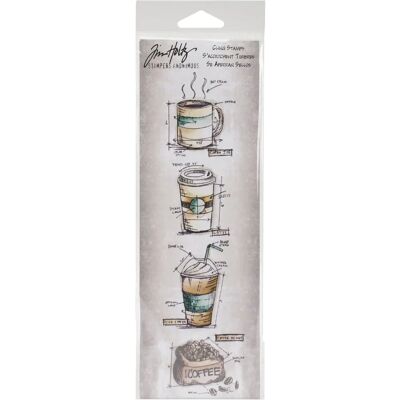 Stampers Anonymous AGW Fresh Brewed Mini Blueprints - Rubber Stamps Stampers Anonymous AGW Fresh Brewed Mini Blueprints - Rubber Stamps