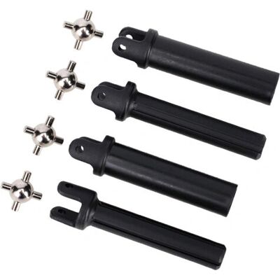 Traxxas 1951 - long truck half shafts - external-splined (2) & internal-splined (2) - metal u-joints (4) - RC part Traxxas 1951 - long truck half shafts - external-splined (2) & internal-splined (2) - metal u-joints (4) - RC part