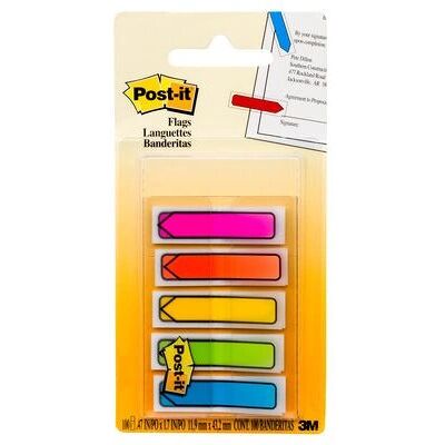 Post-It Bright Color Arrow Flags - 1/2 in, 100 sheets Post-It Bright Color Arrow Flags - 1/2 in, 100 sheets