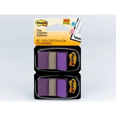 Post-It Flags Purple - 1in Wide, 50/Dispenser, 2 Dispensers/Pack - Flags Post-It Flags Purple - 1in Wide, 50/Dispenser, 2 Dispensers/Pack - Flags