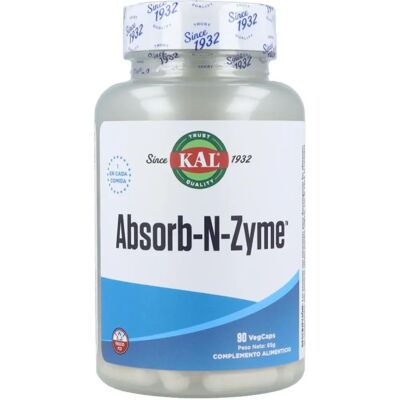 Kal Absorb-N-Zyme 90 comprimidos - Suplemento de enzimas digestivas Kal Absorb-N-Zyme 90 comprimidos - Suplemento de enzimas digestivas