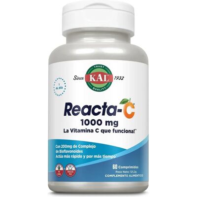 Kal Reacta-C Vitamine C 1000mg - 60 Comprimés - Complément alimentaire - Publicité Kal Reacta-C Vitamine C 1000mg - 60 Comprimés - Complément alimentaire - Publicité