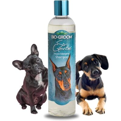 Shampoing hypoallergénique Bio-Groom So-Gentle pour chiens et chats - Publicité Shampoing hypoallergénique Bio-Groom So-Gentle pour chiens et chats - Publicité