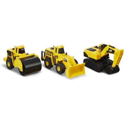 Vehículos metálicos CAT 3-pack Cargadora, Excavadora, Compactadora Vehículos metálicos CAT 3-pack Cargadora, Excavadora, Compactadora