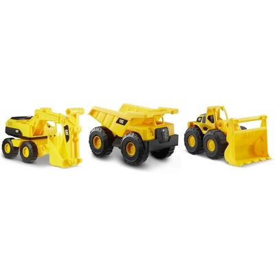 Set de 3 Véhicules de Construction Caterpillar - Jaune Set de 3 Véhicules de Construction Caterpillar - Jaune