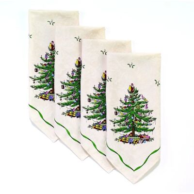 Spode Christmas Tree Collection - Ivory Cotton 4 pcs Napkin Set Spode Christmas Tree Collection - Ivory Cotton 4 pcs Napkin Set