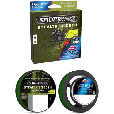 Spiderwire Moss Green Braided Line Vanish Fluorocarbon Duo Spool - Fishing Line Spiderwire Moss Green Braided Line Vanish Fluorocarbon Duo Spool - Fishing Line