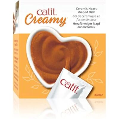 Piattino in ceramica a forma di cuore Catit Creamy - Lavabile in lavastoviglie Piattino in ceramica a forma di cuore Catit Creamy - Lavabile in lavastoviglie