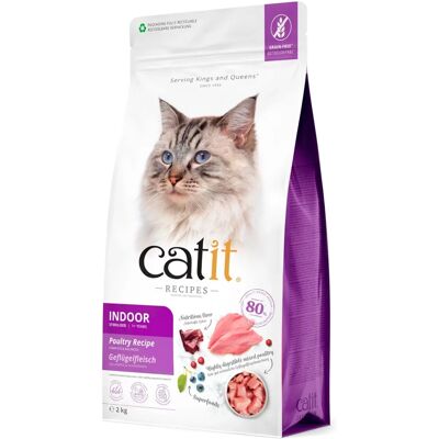 Catit Recipes Adult Indoor/Sterilised Poultry Recipe Cat Food - 2 kg Catit Recipes Adult Indoor/Sterilised Poultry Recipe Cat Food - 2 kg