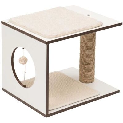 Arbre à Chat Blanc Vesper & Tabouret - Tour d'escalade et de repos modulaire - Publicité Arbre à Chat Blanc Vesper & Tabouret - Tour d'escalade et de repos modulaire - Publicité