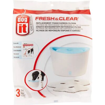 Filtro Schiuma e Carbone Dogit per Fontana 6L - Confezione da 3 Filtro Schiuma e Carbone Dogit per Fontana 6L - Confezione da 3