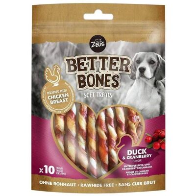Zeus Better Bones Duck Cranberry Twists - Dog Treats - Publicité Zeus Better Bones Duck Cranberry Twists - Dog Treats - Publicité
