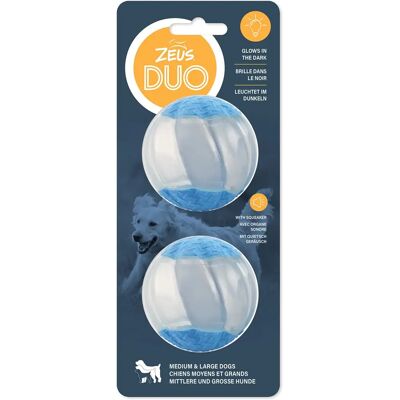 Zeus Dog Toy - 6.3cm Squeaker & Glo Duo Ball Zeus Dog Toy - 6.3cm Squeaker & Glo Duo Ball
