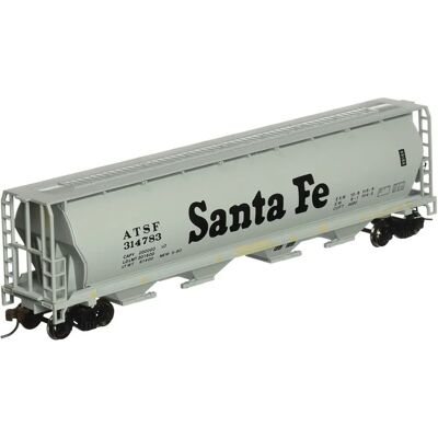 Bachmann Trains - Canadian 4 Bay Cylindrical Grain Hopper - Santa Fe - Model train Bachmann Trains - Canadian 4 Bay Cylindrical Grain Hopper - Santa Fe - Model train