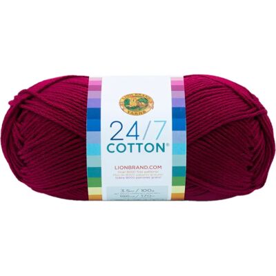Lion Brand Garn Lion Brand 24/7 Baumwollgarn - Magenta - Garn Lion Brand Garn Lion Brand 24/7 Baumwollgarn - Magenta - Garn