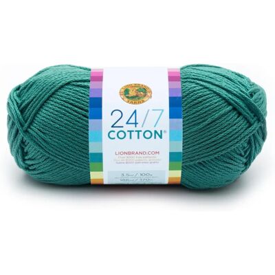 Lion Brand 24/7 Bomullsgarn - Jade - Garn Lion Brand 24/7 Bomullsgarn - Jade - Garn