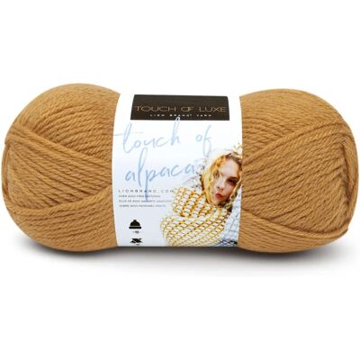 Lion Brand Touch Of Alpaca Garn - Gyllene - Ullblandning - 90% Akryl / 10% Alpaca - 100g Lion Brand Touch Of Alpaca Garn - Gyllene - Ullblandning - 90% Akryl / 10% Alpaca - 100g