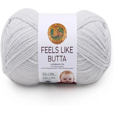 Fil Lion Brand Feels Like Butta - Gris Pâle - Laine Fil Lion Brand Feels Like Butta - Gris Pâle - Laine