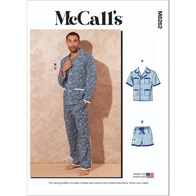 McCall's 8262XM - Herren-Pyjamas - Bequemer Sitz - Baumwolle & Flanell McCall's 8262XM - Herren-Pyjamas - Bequemer Sitz - Baumwolle & Flanell