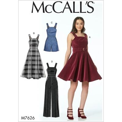 McCall's 7626 D5 Mehrfarbig Schnittmuster für Kleider & Overalls McCall's 7626 D5 Mehrfarbig Schnittmuster für Kleider & Overalls