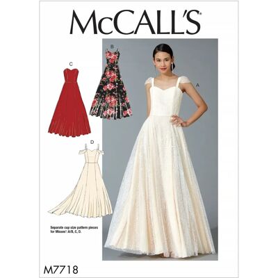 McCall's 7718A5 Mönster för klänning i flera storlekar - Bröllop & Kväll McCall's 7718A5 Mönster för klänning i flera storlekar - Bröllop & Kväll