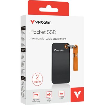 Verbatim Pocket SSD - 2TB Black/Orange Verbatim Pocket SSD - 2TB Black/Orange