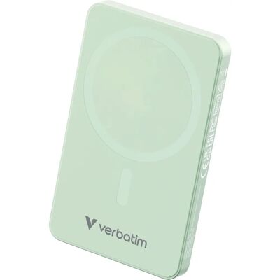 Verbatim Charge 'n' Go Essentials Power Bank - 5000mAh, Draadloos, Groen Verbatim Charge 'n' Go Essentials Power Bank - 5000mAh, Draadloos, Groen