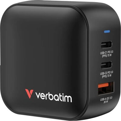 Chargeur Mini GaN Verbatim 70W Noir - Chargeur Chargeur Mini GaN Verbatim 70W Noir - Chargeur