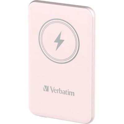 Verbatim Powerbank 5000mAh Roze - Draadloos, Magnetisch, Snelladen Verbatim Powerbank 5000mAh Roze - Draadloos, Magnetisch, Snelladen