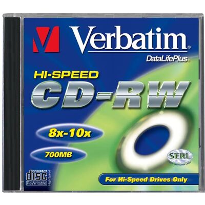 Verbatim 43147 Disque Optique Compact - CD-RW Réinscriptible 700MB Verbatim 43147 Disque Optique Compact - CD-RW Réinscriptible 700MB