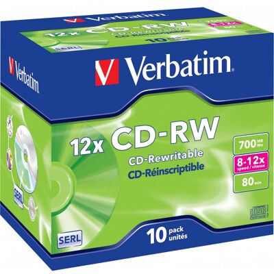 Verbatim 43148 Grigio 12x 700MB CD-RW - Disco CD-RW Verbatim 43148 Grigio 12x 700MB CD-RW - Disco CD-RW