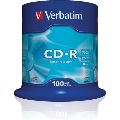 Verbatim CD-R Extra Védelem 700MB 52x - 100 db Verbatim CD-R Extra Védelem 700MB 52x - 100 db