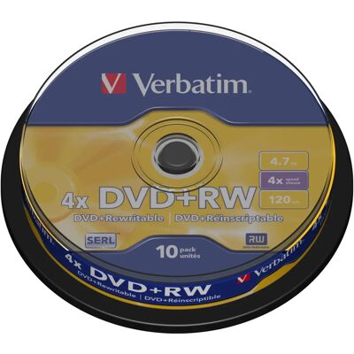 Verbatim DVD+RW Argento 4,7GB 10 pezzi - Disco DVD+RW Verbatim DVD+RW Argento 4,7GB 10 pezzi - Disco DVD+RW