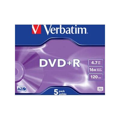 Verbatim DataLifePlus - 5 x DVD+R - 4,7 GB 16x - Argent mat - Boîtier bijou - Médias optiques - Publicité Verbatim DataLifePlus - 5 x DVD+R - 4,7 GB 16x - Argent mat - Boîtier bijou - Médias optiques - Publicité