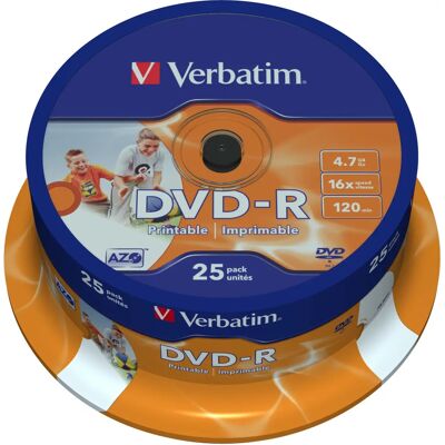 Verbatim 43538 DVD-R stampabile a getto d'inchiostro bianco - DVD Verbatim 43538 DVD-R stampabile a getto d'inchiostro bianco - DVD