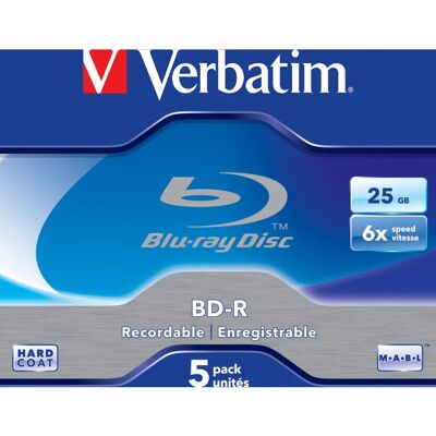 Verbatim 43715 Disque Blu-ray 25GB - Réinscriptible, Hard Coat, Étui Verbatim 43715 Disque Blu-ray 25GB - Réinscriptible, Hard Coat, Étui