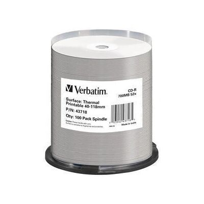 Verbatim 700MB 52x Thermal Printable CD-R - No ID - Spindle Verbatim 700MB 52x Thermal Printable CD-R - No ID - Spindle