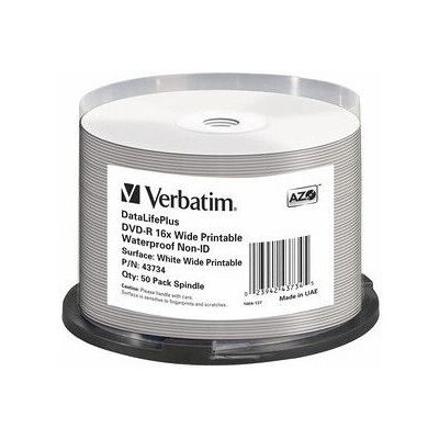 Verbatim DataLifePlus 4,7 GB DVD-R - Wasserdicht Druckbar - 50 Stk Verbatim DataLifePlus 4,7 GB DVD-R - Wasserdicht Druckbar - 50 Stk