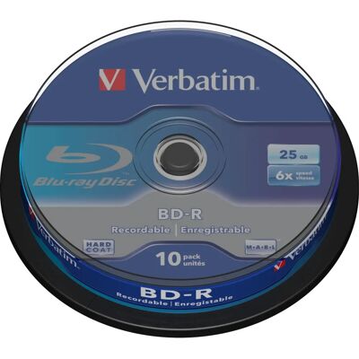 Verbatim BD-R 25GB 6x Spindel - Disques Blu-ray Verbatim BD-R 25GB 6x Spindel - Disques Blu-ray
