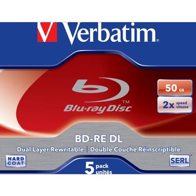 Verbatim BD-RE 50GB Διπλού Επιπέδου Επαναχρησιμοποιήσιμο Blu-ray - 5Τμχ Verbatim BD-RE 50GB Διπλού Επιπέδου Επαναχρησιμοποιήσιμο Blu-ray - 5Τμχ