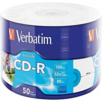 Verbatim 43794 700MB 52x CD-R stampabile - CD-R Verbatim 43794 700MB 52x CD-R stampabile - CD-R