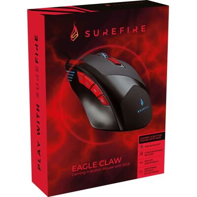 Mysz gamingowa SureFire Eagle Claw - 9 przycisków RGB DPI regulowane Mysz gamingowa SureFire Eagle Claw - 9 przycisków RGB DPI regulowane