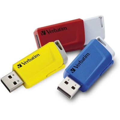 Pendrive Verbatim Store 'n' Click 16 GB - Pack de 3 - Multicolor Pendrive Verbatim Store 'n' Click 16 GB - Pack de 3 - Multicolor