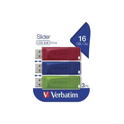 Pen drive Verbatim Slider - 16 GB - Multicolore - USB 2.0 Pen drive Verbatim Slider - 16 GB - Multicolore - USB 2.0
