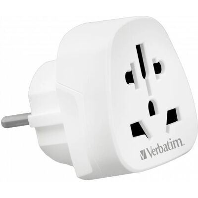 Verbatim WTEU-02 Power Plug Adapter - Universal White Verbatim WTEU-02 Power Plug Adapter - Universal White