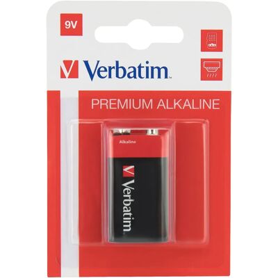 Batería alcalina Verbatim 9V - Desechable, 46g Batería alcalina Verbatim 9V - Desechable, 46g