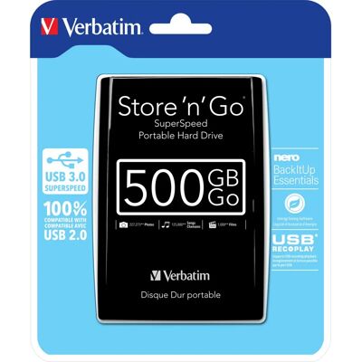 Disco Duro Externo Verbatim 5400 RPM 2.5" Micro-USB B 3.2 Gen 1 - Disco Duro Externo Disco Duro Externo Verbatim 5400 RPM 2.5" Micro-USB B 3.2 Gen 1 - Disco Duro Externo
